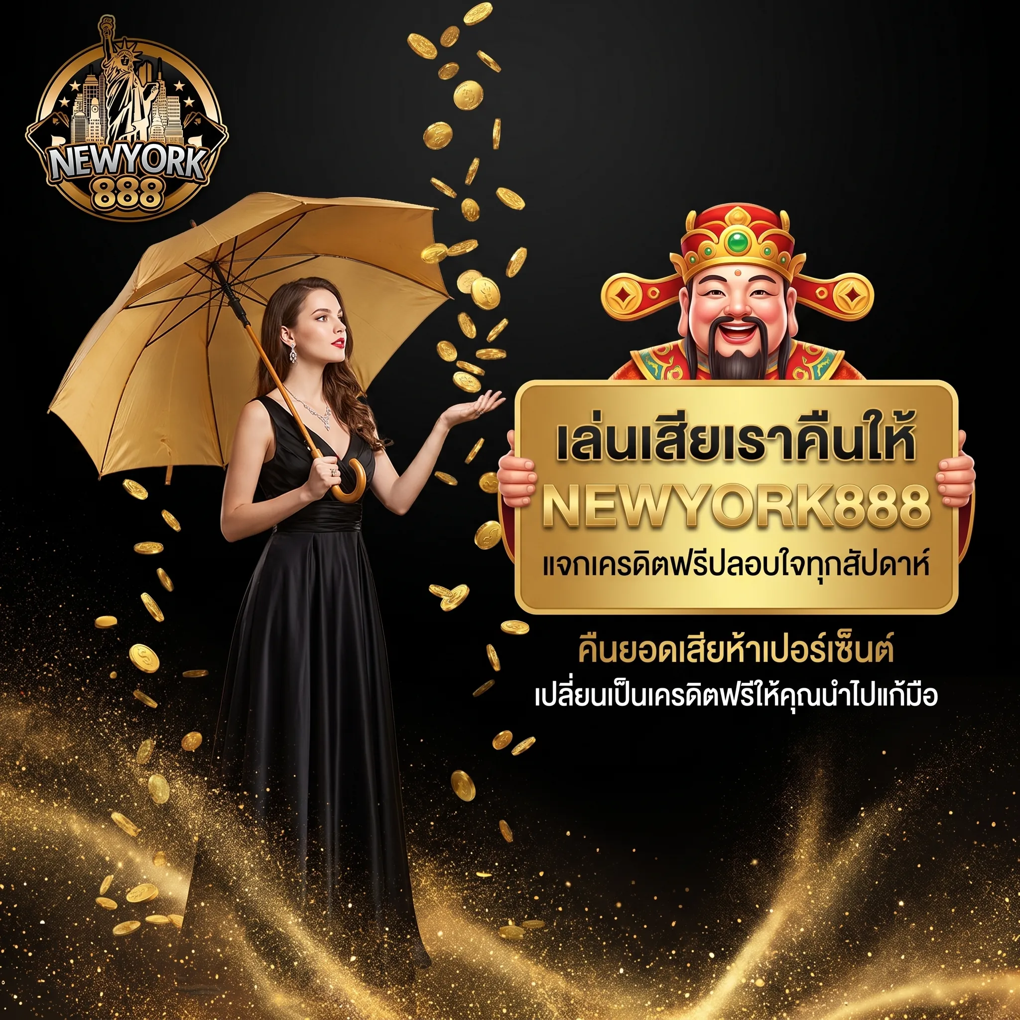 โปรโมชั่นฝากยอดแรก NEWYORK888 แจกเครดิตฟรีทุกวัน